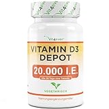 Vitamin D3 20.000 I.E. Depot - 240 Tabletten - Hochdosiert - Laborgeprüft - Vegetarisch - Hohe Reineit - 20 Tagesdosis 1000...