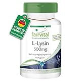 Fairvital | L-Lysin 500mg Kapseln - HOCHDOSIERT - Essentielle Aminosäure - Lysin HCL - 100 Kapseln