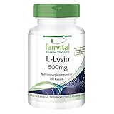 Fairvital | L-Lysin 500mg Kapseln - HOCHDOSIERT - Essentielle Aminosäure - Lysin HCL - 100 Kapseln