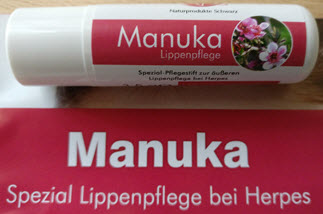 Naturprodukte Schwarz - Manuka Lippenpflege - Lippenstift bei Herpes, 4,8